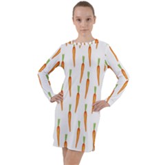 Carrot Long Sleeve Hoodie Dress by SychEva