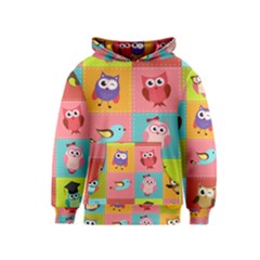 Owls Pattern Abstract Art Vector Cartoon Kids  Pullover Hoodie by Salman4z