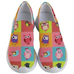 Owls Pattern Abstract Art Vector Cartoon Women s Lightweight Slip Ons by Salman4z