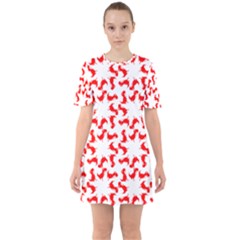 Lonely T-rex Dinosaur Dinosaur Game Pattern Sixties Short Sleeve Mini Dress by Ravend