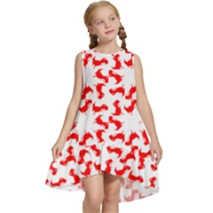 Lonely T-rex Dinosaur Dinosaur Game Pattern Kids  Frill Swing Dress by Ravend