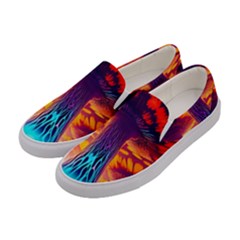 Sci-fi Fantasy Art Painting Colorful Pattern Women s Canvas Slip Ons by Ravend