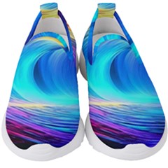 Art Fantasy Painting Colorful Pattern Design Kids  Slip On Sneakers by Ravend