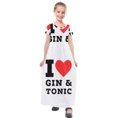 I Love Gin And Tonic Kids  Short Sleeve Maxi Dress by ilovewhateva