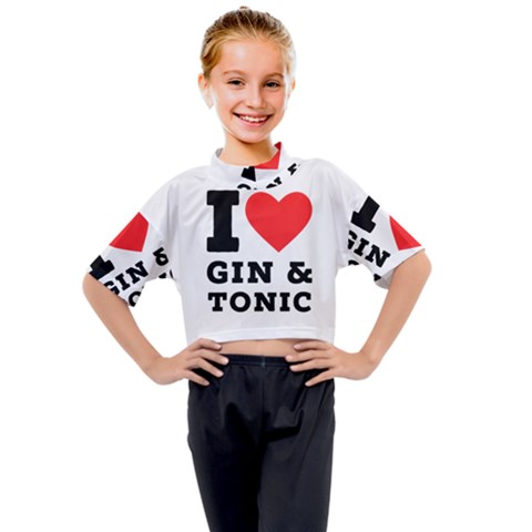 I Love Gin And Tonic Kids Mock Neck Tee by ilovewhateva