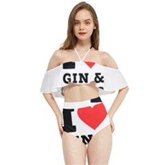 I Love Gin And Tonic Halter Flowy Bikini Set  by ilovewhateva