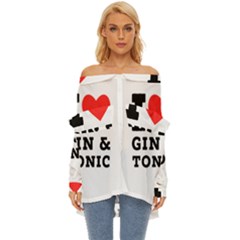 I Love Gin And Tonic Off Shoulder Chiffon Pocket Shirt by ilovewhateva