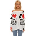 I love gin and tonic Off Shoulder Chiffon Pocket Shirt View1