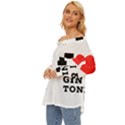 I love gin and tonic Off Shoulder Chiffon Pocket Shirt View2