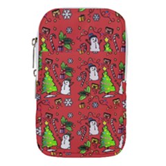 Santa Snowman Gift Holiday Christmas Cartoon Waist Pouch (small) by Ravend