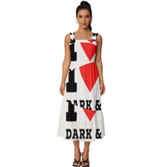 I Love Dark And Storm Square Neckline Tiered Midi Dress by ilovewhateva