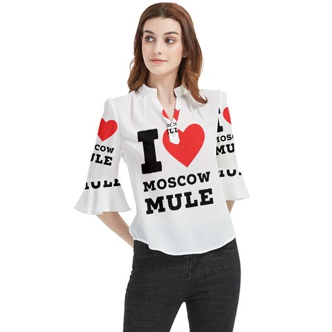 I Love Moscow Mule Loose Horn Sleeve Chiffon Blouse by ilovewhateva