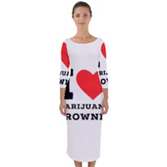 I Love Marijuana Brownie Quarter Sleeve Midi Bodycon Dress by ilovewhateva