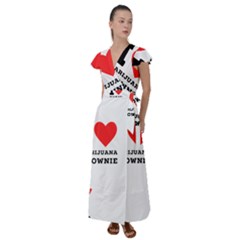 I Love Marijuana Brownie Flutter Sleeve Maxi Dress by ilovewhateva