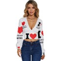 I love marijuana brownie Long Sleeve Deep-V Velour Top View1