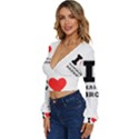 I love marijuana brownie Long Sleeve Deep-V Velour Top View2