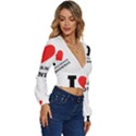 I love marijuana brownie Long Sleeve Deep-V Velour Top View3