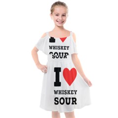 I Love Whiskey Sour Kids  Cut Out Shoulders Chiffon Dress by ilovewhateva