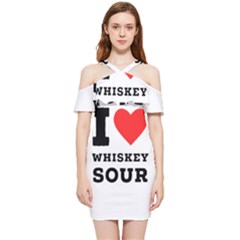 I Love Whiskey Sour Shoulder Frill Bodycon Summer Dress by ilovewhateva