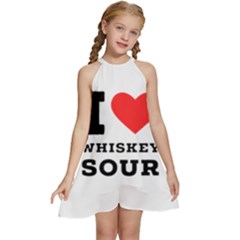 I Love Whiskey Sour Kids  Halter Collar Waist Tie Chiffon Dress by ilovewhateva