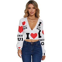 I Love Whiskey Sour Long Sleeve Deep-v Velour Top by ilovewhateva