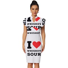 I Love Whiskey Sour Vintage Frill Sleeve V-neck Bodycon Dress by ilovewhateva