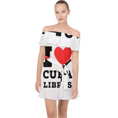 I Love Cuba Libres  Off Shoulder Chiffon Dress by ilovewhateva