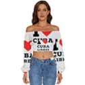 I love cuba libres  Long Sleeve Crinkled Weave Crop Top View1