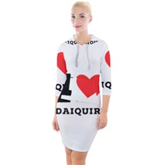 I Love Daiquiri Quarter Sleeve Hood Bodycon Dress by ilovewhateva