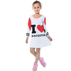 I Love Daiquiri Kids  Long Sleeve Velvet Dress by ilovewhateva