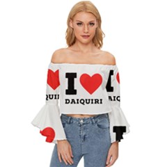 I Love Daiquiri Off Shoulder Flutter Bell Sleeve Top by ilovewhateva