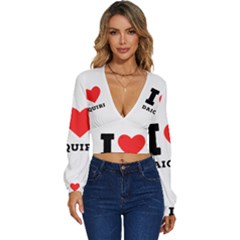 I Love Daiquiri Long Sleeve Deep-v Velour Top by ilovewhateva