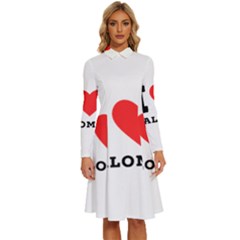 I Love Paloma Long Sleeve Shirt Collar A-line Dress by ilovewhateva