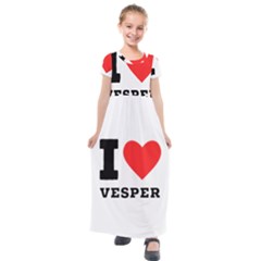 I Love Vesper Kids  Short Sleeve Maxi Dress by ilovewhateva