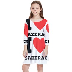 I Love Sazerac Kids  Quarter Sleeve Skater Dress by ilovewhateva