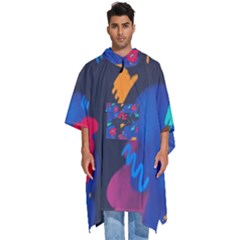 Patterns Rosebuds Men s Hooded Rain Ponchos by Salman4z