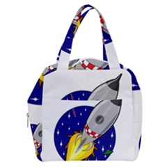 Rocket Ship Launch Vehicle Moon Boxy Hand Bag by Salman4z