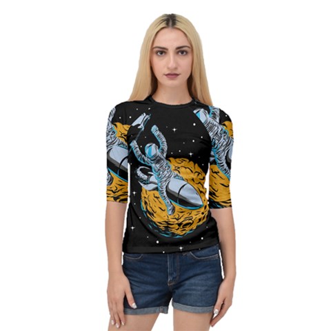 Astronaut Planet Space Science Quarter Sleeve Raglan Tee by Salman4z