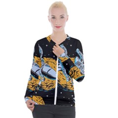 Astronaut Planet Space Science Casual Zip Up Jacket by Salman4z