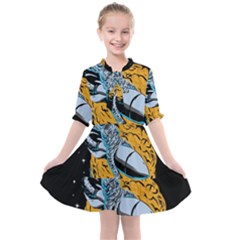 Astronaut Planet Space Science Kids  All Frills Chiffon Dress by Salman4z