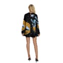 Astronaut Planet Space Science Round Neck Long Sleeve Bohemian Style Chiffon Mini Dress View4