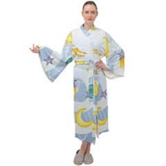 Science Fiction Outer Space Maxi Velvet Kimono by Salman4z