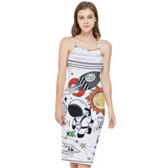 Astronaut Drawing Planet Bodycon Cross Back Summer Dress by Salman4z