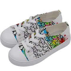 Brain Mind Psychology Idea Drawing Kids  Low Top Canvas Sneakers by Salman4z