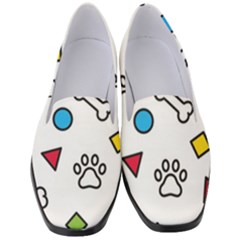 Dog Paw Seamless Pattern Footprint Bone Women s Classic Loafer Heels by Salman4z