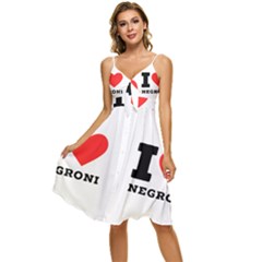 I Love Negroni Sleeveless Tie Front Chiffon Dress by ilovewhateva