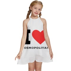 I Love Cosmopolitan  Kids  Halter Collar Waist Tie Chiffon Dress by ilovewhateva