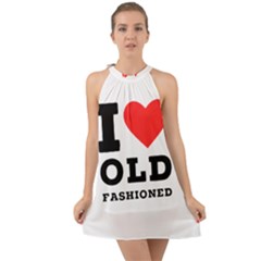 I Love Old Fashioned Halter Tie Back Chiffon Dress by ilovewhateva