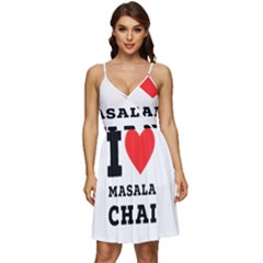 I Love Masala Chai V-neck Pocket Summer Dress  by ilovewhateva