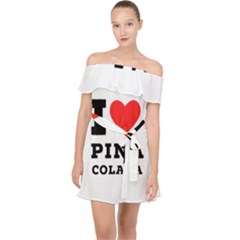 I Love Pina Colada Off Shoulder Chiffon Dress by ilovewhateva